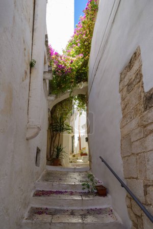 View of street in Ostuni old town, Apulia region