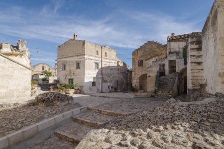 Téléchargez les photos : Rue de la vieille ville de Matera, Sassi di Matera, région Basilicate, Italie. Site du patrimoine mondial de l'UNESCO - en image libre de droit