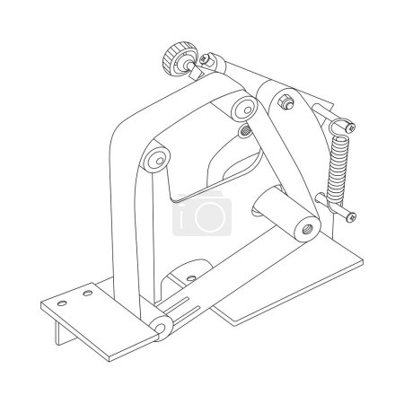 Ilustración de Lijadora de cinturón, amoladora angular multifuncional para metal, boceto - Imagen libre de derechos