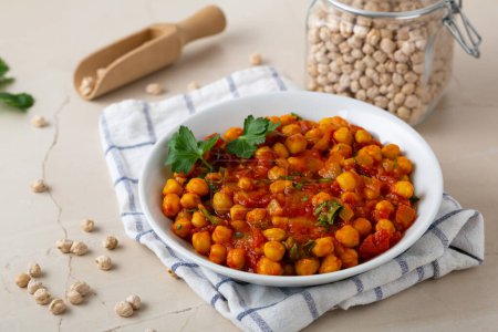 Photo for Close up of vegan spicy chick pea  in bowl healthy food - Royalty Free Image