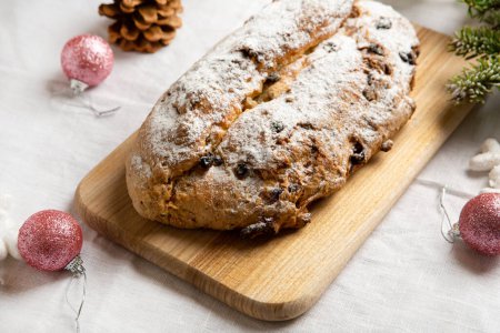 Photo for Homemade Christmas loaf with raisins - Royalty Free Image