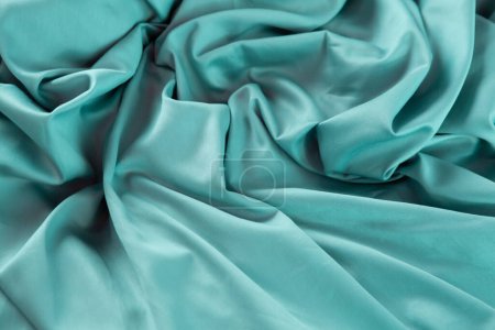 Photo for Satin fabric mint color natural fiber background - Royalty Free Image
