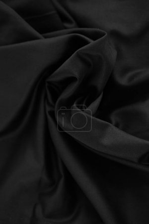 Téléchargez les photos : Texture de satin noir avec tissu ondulé - en image libre de droit