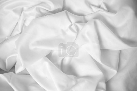 Photo for Texture white cotton satin bed linen background - Royalty Free Image