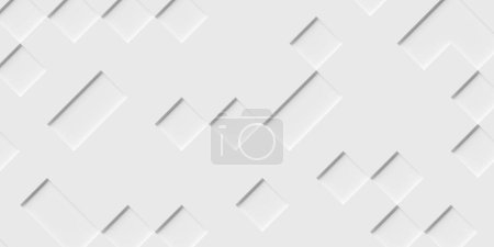 Photo for Inset white diagonal rectangle cube boxes block background wallpaper banner template, 3D illustration - Royalty Free Image