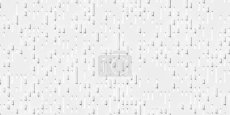Photo for Random shifted inset and offset tiny, thin rectangle cubes geometrical white background wallpaper banner pattern frame filling, 3D illustration - Royalty Free Image