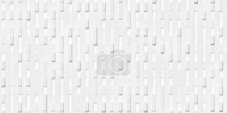 Photo for Random shifted and scattered inset and offset cubes geometrical white background wallpaper banner pattern frame filling flat lay top view from above, 3D illustration - Royalty Free Image