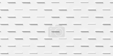 Photo for Interrupted lines of small cube blocks geometrical white background wallpaper banner pattern, 3D illustration - Royalty Free Image