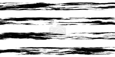 Foto de Resumen negro horizontal paralelo grueso dibujado a mano línea de cepillo rayas patrón aislado sobre fondo blanco ilustración - Imagen libre de derechos