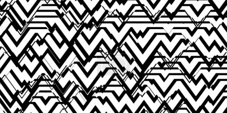 Foto de Resumen moderno negro superpuesto zig-zag líneas geométricas patrón aislado sobre fondo blanco, ilustración del elemento de diseño - Imagen libre de derechos
