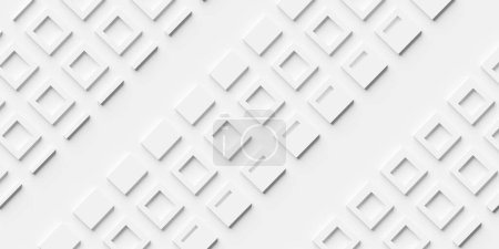 Foto de Rotado neumático pista cuadrados cuadrícula patrón geométrico fondo blanco fondo de pantalla banner patrón vista superior plano lay desde arriba, 3D ilustración - Imagen libre de derechos