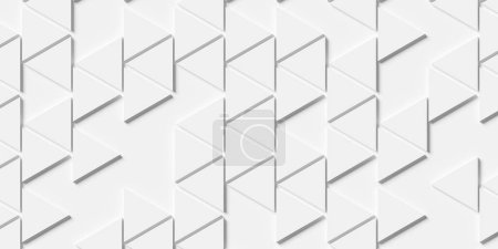Foto de Array or grid of offset triangles geometrical background wallpaper banner template pattern flat lay top view from above, 3D illustration - Imagen libre de derechos
