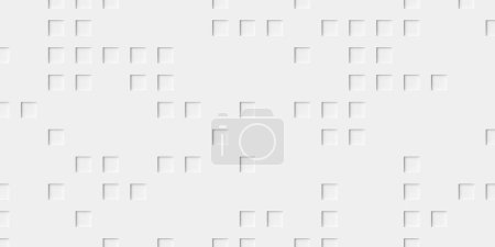 Foto de Banner de fondo de pantalla de bloque de cajas de cubo blanco insertado ligeramente posicionado, ilustración 3D - Imagen libre de derechos