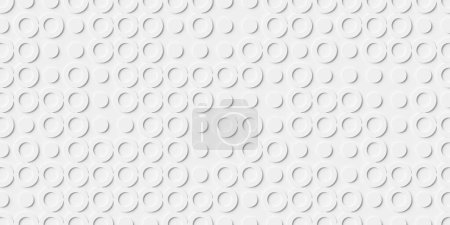 Foto de Array o rejilla de anillos blancos y círculos fondo de pantalla banner textura, ilustración 3D - Imagen libre de derechos