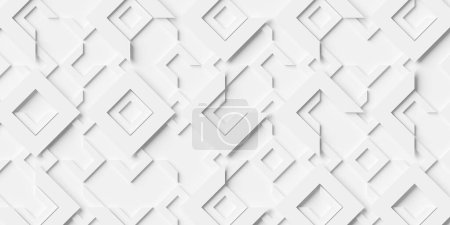 Foto de Cajas de cubo en ángulo blanco de doble capa marcos de bloque fondo papel pintado banner plantilla, ilustración 3D - Imagen libre de derechos