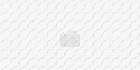 Array oder Raster von eingesetzten weißen kreisförmigen Ringen Hintergrund Tapete Banner Muster, 3D-Illustration