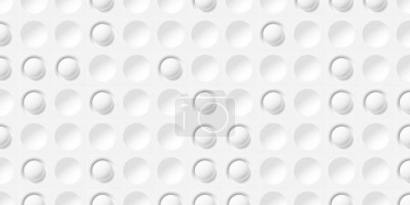 Kugelförmige Ausschnitte mit einigen weißen Kugeln im Gitter geometrischer Hintergrund Tapete Banner Muster, 3D-Illustration