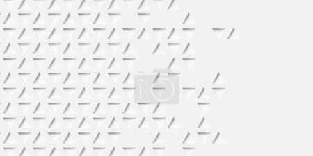 Téléchargez les photos : Découpe en médaillon triangle blanc grille fond géométrique bannière motif papier peint fondre avec l'espace de copie, illustration 3D - en image libre de droit