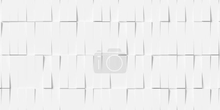 Photo for Random rotated vertical white rectangle boxes or bricks block background wallpaper banner template, 3D illustration - Royalty Free Image
