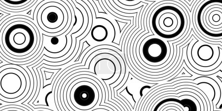 Téléchargez les photos : Abstrait moderne minime noir et blanc géométrie monochrome minces cercles concentriques motif texture fond - en image libre de droit