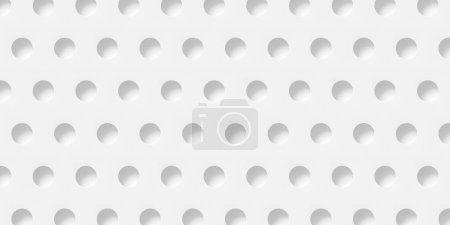 Téléchargez les photos : Tableau ou grille d'encart grands cercles blancs ou cylindres fond papier peint texture bannière plat vue du dessus, illustration 3D - en image libre de droit