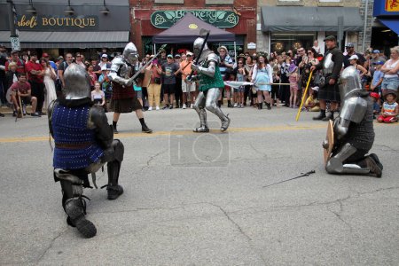 Photo for Battle of knights at Fergus Medieval Festival and Faire July 22, 2023 - Royalty Free Image