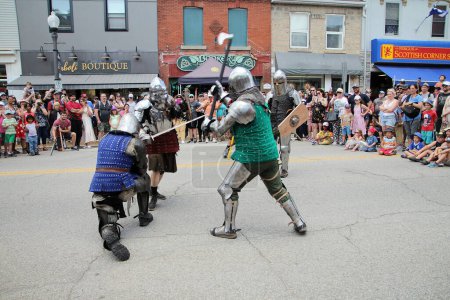 Photo for Battle of knights at Fergus Medieval Festival and Faire July 22, 2023 - Royalty Free Image