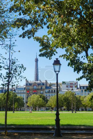 Photo for Paris, France. September 04. 2022. View of the Esplanade des Invalides with the Eiffel Tower in the background. - Royalty Free Image