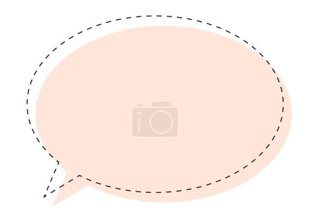 Photo for Speech bubble with outline. Beige banner with a frame for comics text. Cartoon illustration. - Royalty Free Image