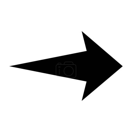 Illustration for Straight pointed arrow icon. Black arrow pointing to the right. Black direction pointer. Vector illustration - Royalty Free Image