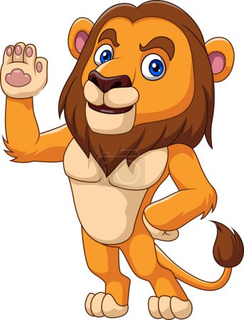 Photo for Vector illustration of Cartoon funny lion waving hand - Royalty Free Image