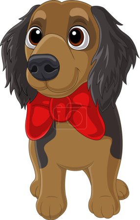 Photo for Vector illustration of Cavalier king charles spaniel with red bow tie - Royalty Free Image