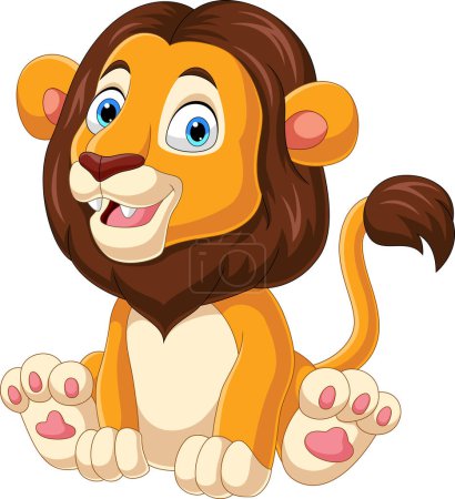 Photo for Vector illustration of Cartoon funny lion sitting on white background - Royalty Free Image
