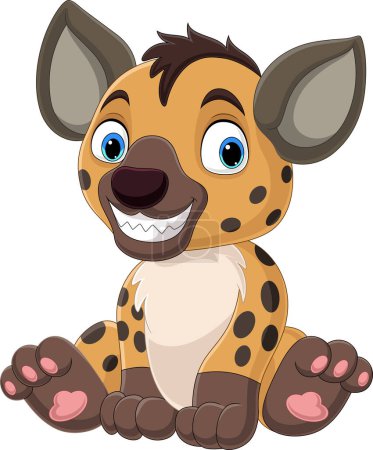 Photo for Vector illustration of Cartoon cute hyena on white background - Royalty Free Image