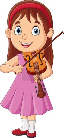 Photo for Vector illustration of Cartoon little girl playing a violin - Royalty Free Image