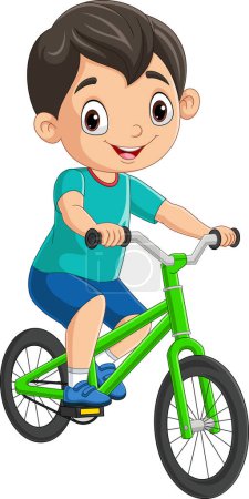 Photo for Vector illustration of Cute little boy cartoon riding bicycle - Royalty Free Image
