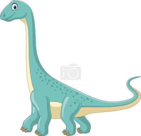Ilustración vectorial del dinosaurio Cartoon brontosaurus sobre fondo blanco