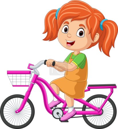 Photo for Vector illustration of Cute little girl cartoon riding bicycle - Royalty Free Image