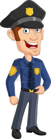 Photo for Vector illustration of Cartoon smiling officer policeman standing - Royalty Free Image