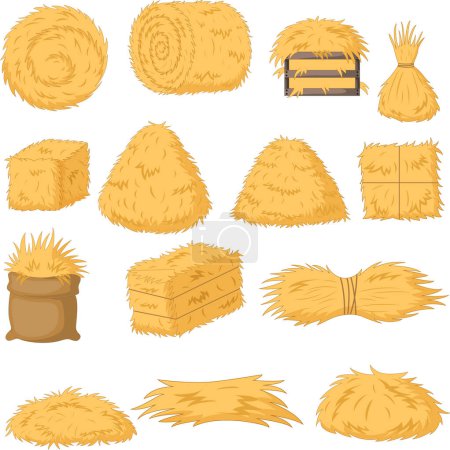 Illustration for Illustration of haystacks collection set - Royalty Free Image
