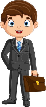 Photo for Illustration of Cartoon businessman holding a briefcase - Royalty Free Image