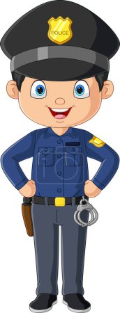Photo for Vector illustration of Cartoon young officer policeman standing - Royalty Free Image