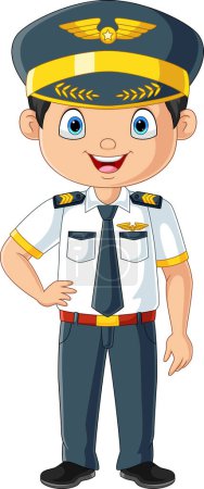 Photo for Vector illustration of Cartoon happy young pilot standing - Royalty Free Image