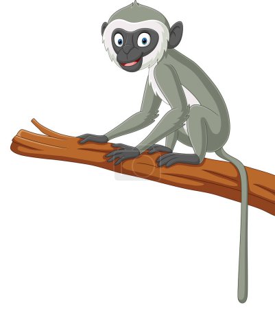 Photo for Vector illustration of Cute langur monkey cartoon on tree branch - Royalty Free Image