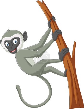 Photo for Vector illustration of Cute langur monkey cartoon on tree branch - Royalty Free Image