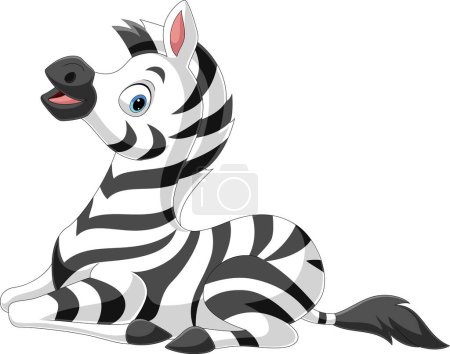 Photo for Vector illustration of Cartoon cute baby zebra sitting - Royalty Free Image