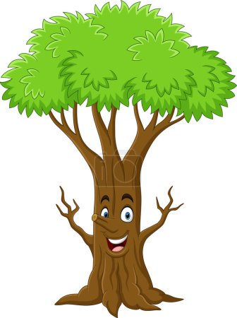 Photo for Vector illustration of Cartoon funny tree character on white background - Royalty Free Image