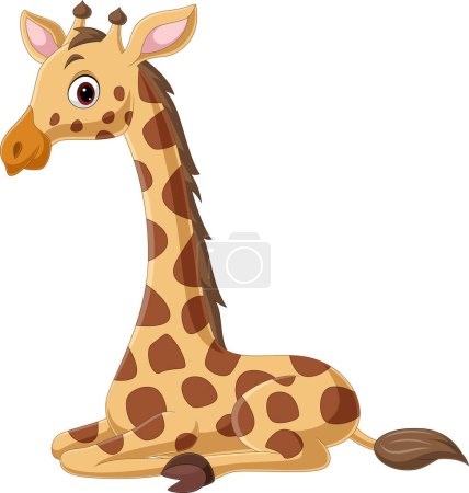 Photo for Vector illustration of Cartoon funny little giraffe sitting - Royalty Free Image
