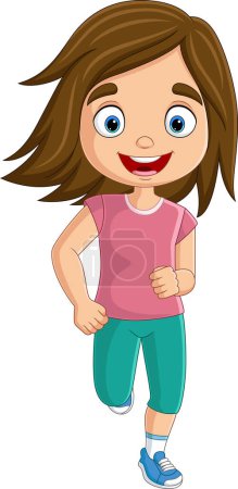 Photo for Vector illustration of Cartoon happy little girl running - Royalty Free Image