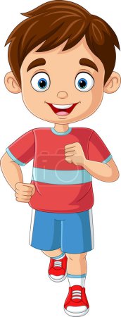 Photo for Vector illustration of Cartoon happy little boy running - Royalty Free Image